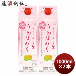 お歳暮 チョーヤ うめほのり パック 1000ml 1L 2本 CHOYA 梅酒 蝶矢 歳暮 ギフト 父の日