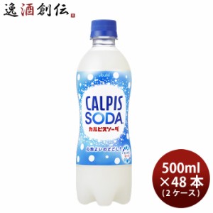 アサヒ カルピスソーダ ペット 500ml × 2ケース / 48本 のし・ギフト・サンプル各種対応不可