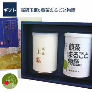 【 送料無料 】 日本茶ギフト まるごと緑茶物語40g ＆ 高級玉露 100g セット 日本茶 お祝 お礼 法事 仏事 香典返し プレゼント ギフトセ