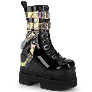 ファッション レディース シューズ 厚底 Blk Pat-Vegan Leather pleaser プリーザー ETERNAL-115 お取り寄せ商品