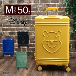 スーツケース ファスナータイプ 50L Mサイズ 3〜4泊用 ハピタス ディズニー ミッキーマウス キャリーバッグ キャリーケース