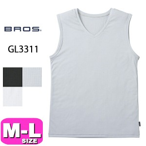ワコール wacoal ブロス BROS【メール便発送可】GL3311 メンズ 男性用 インナー シャツ ノースリーブ Vネック ML