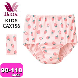 ワコール wacoal キッズ【メール便発送可】CAX156 ショーツ 女児 ノーマル スタンダード 綿100% いちご柄 90 100 110