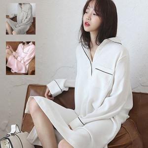 レディース 長袖 ワンピース シャツパジャマ ワンピース パジャマ 綿 ルームウェア 部屋着 ナイトウェア ネグリジェ 無地 寝巻き 可愛い の通販はau Pay マーケット Happy Delivery 商品ロットナンバー