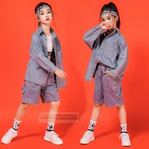 【三太郎の日】キッズダンス衣装 子供服子供 ジップアップ　トップス＆パンツ 子供衣装 子供ダンス 発表会 HIPHOP  演出　舞台衣装 新作