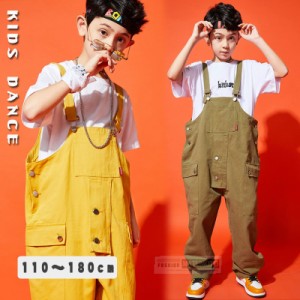 【三太郎の日】つなぎ  サロペット   キッズダンス衣装子供服 ヒップホップ 作業服 男の子 女の子 練習着 子供ダンス 舞台 HIPHOP　新作