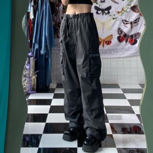 【三太郎の日】グレー カーゴパンツ  レディース  ダンス衣装 パンツ   かっこいい 原宿系 HIPHOP  個性的  舞台衣装