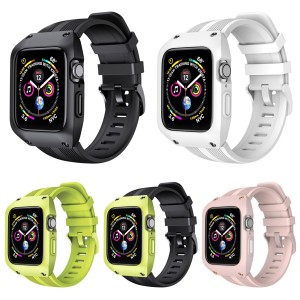 耐衝撃 アップルウォッチ カバー&バンド 44mm用 （送料無料）apple watch series4 44mm ハードケース シリコン ベルト ラバー 交換 シリ