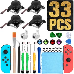 Switch 修理キット（送料無料）33in1任天堂スイッチ JOY-CON スティック 修理交換用パーツ 修理器具 工具フルセット ジョイコン 修理パー