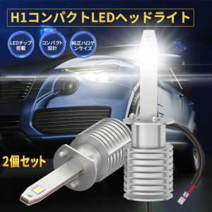 LEDヘッドライト H1  40W 12000LM 超高輝度 6500K LEDバルブ 防水 新車検対応 12V/24V車対応 取付簡単 2個セット 3年保証