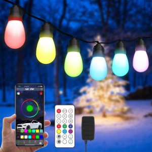 LEDストリングライト 15球 イルミネーション 屋外 室内 led 防雨 リモコン付き フルカラー クリスマス ハロウィン ガーデンライト 電飾 