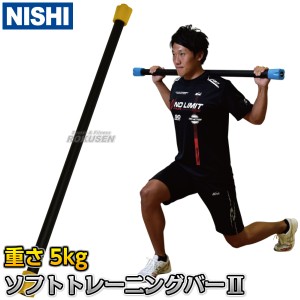 【NISHI　ニシ・スポーツ】ソフトトレーニングバーII　5kg　NT7926G   ウエイトトレーニング ツイストトレーニング