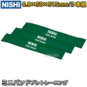 【NISHI　ニシ・スポーツ】ミニバンド　プレトレーニング（グリーン）　3本組　NT7930F   トレーニング用ゴムバンド  筋トレ トレーニン