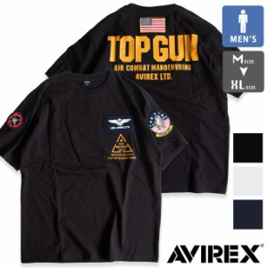 「 AVIREX アビレックス 」 TOP GUN PATCH & PRINT T-SHIRT トップガン パッチ ＆ プリント Tシャツ 783-3934013 / avirex Tシャツ トッ