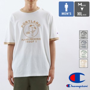 「 Champion チャンピオン 」 ショートスリーブ リンガー Tシャツ C3-Z339 / メンズ Mens 半袖T ダメージ アメカジ プリントTシャツ ワン