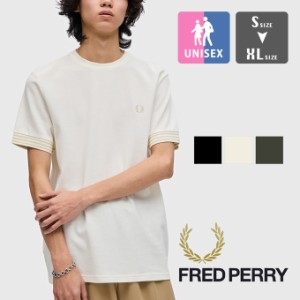 【クーポン対象外】「 FRED PERRY フレッドペリー 」 Striped Cuff T-Shirt ストライプ カフ Tシャツ M7707 / 半袖 クルーネック 丸首 無