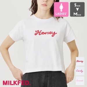 「 MILKFED. ミルクフェド 」 ICING SCRIPT COMPACT S/S TEE MILKFED. アイシングロゴ 半袖 Tシャツ 103241011010 / MILKFED.　ミルクフ