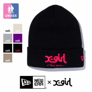【 NEW ERA ニューエラ 】 BASIC CUFF KNIT X-GIRL コラボ ミルズ ロゴ カフ ニット キャップ 128605 / 帽子 ニット帽 ビーニー ワッチキ