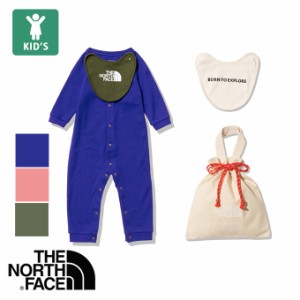 「 THE NORTH FACE ザノースフェイス 」 Baby L/S Rompers & 2P Bib 長袖 ロンパース & 2P ビブ セット NTB62204 / 22AW カバーオール 出