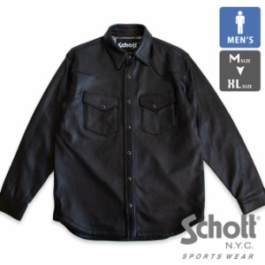 「 Schott ショット 」 LAMB LEATHER WESTERN SHIRT ラムレザー ウエスタンシャツ 782-3150013 / schott 革ジャン ショット レザージャケ