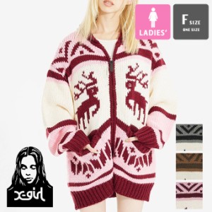 「 X-girl エックスガール 」 NORDIC KNIT CARDIGAN X-girl ノルディック ニット カーディガン 105224015004 / x-girl ノルディック柄 ニ