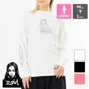 「 X-girl エックスガール 」 FACE & LOGO STITCH L/S TEE X-girl フェイス ロゴ ステッチ 長袖Tシャツ 105231011001 / X-girl 長袖 tシ