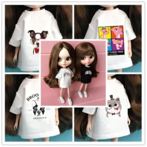 ドール衣装 8種 Tシャツ ビッグサイズ ワンピース 人形服 BJD人形 1/6ドール 30cm カスタム ブライス ICY 球体関節人形