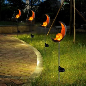 ガーデンライト ソーラー 炎 太陽 月 LED ランプ 庭 防水 屋外 照明 防犯 装飾 日光