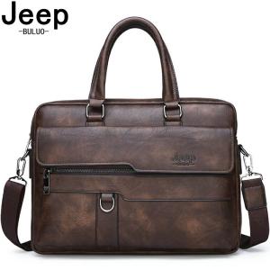 ショルダーバッグ メンズ Jeep BULUO ビジネス ブリーフケース 革 高品質 男性 A4ファイル