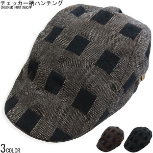 チェッカー柄 ハンチング メンズ キャップ CAP HAT 帽子 鳥打帽 ベレー帽 春 夏 秋 冬