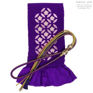 振袖 帯揚げ 帯締め 2点 セット 絹 正絹 四つ巻き 輪出し 丸ぐけ 刺繍 花 赤 青 レディース 婦人 女性 成人式