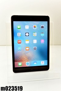 白ロム au SIMロックあり Apple iPad mini Wi-Fi+Cellular 16GB iOS9.3.6 ブラック MD540J/A 初期化済【中古】