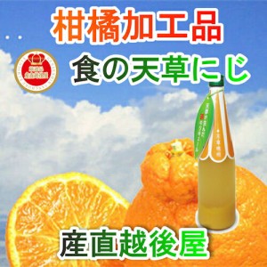 【フルーツ みかん 晩柑 調味料】 熊本県 天草市 食の天草にじ 天草ストレートジュース 180ml 2本 晩柑・デコジュース各1本