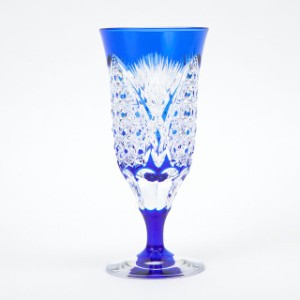 送料無料 江戸切子クリスタルガラスピルスナーグラス（瑠璃）ワイングラス（193）