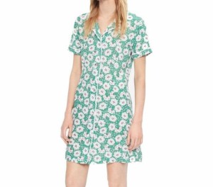 green print shirt dress