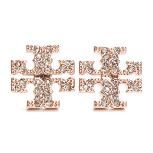 【21AW新作】トリーバーチ TORY BURCH KIRA PAVE STUD EARRING ピアス アクセサー ロゴ53423 696ROSE GOLD ピンク系 accessory-01 tcld-b