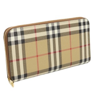 バーバリー BURBERRY 長財布ラウンドファスナー チェック 8070598 A9534VINT CHCK-BRIR BROWN ベージュ wallet-01 tcld-bhsn