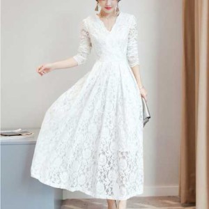 結婚式 お呼ばれドレス 大きいサイズ 30代 40代 50代 ワンピース ドレス 結婚式 パーティードレス 二次会 体型カバー 韓国 ワンピースド