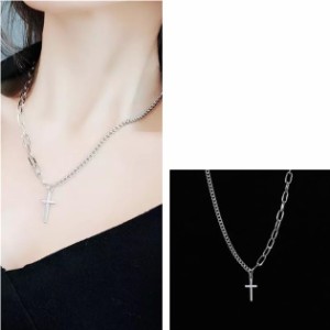 ★ シンプル 十字架 ネックレス ★ ペンダント チェーン ネックレス ジュエリー レディース 可愛い アクセサリー 銀 N17-12