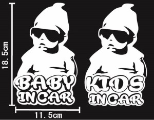 COOL BABY KIDS IN CAR１「サイズ18.5x11.5」クール ベビー キッズ インカー ステッカー