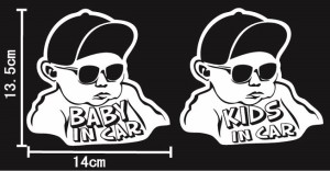 COOL BABY KIDS IN CAR３「サイズ13.5x14」クール ベビー キッズ インカー ステッカー