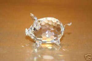 スワロフスキー　豚 美品】SWAROVSKI スワロフスキー風 ブタ 置物 クリスタル 飾り