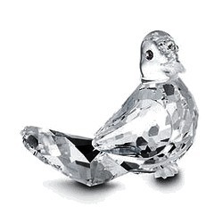 スワロフスキー Swarovski 置物 鳥 ハト フィギュア 191696