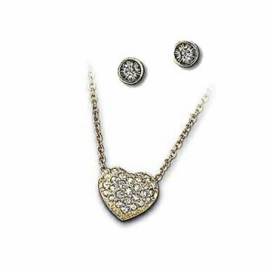 スワロフスキー Swarovski Goldtone HEART ネックレス＆ピアス セット 5030713