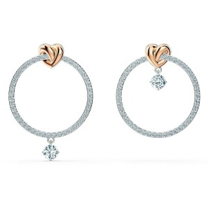 スワロフスキー Swarovski Lifelong Heart Hoop Pierced ピアス ホワイト 5517933