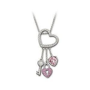 スワロフスキー Swarovski 『Pink Heart Lock ペンダント』 848563