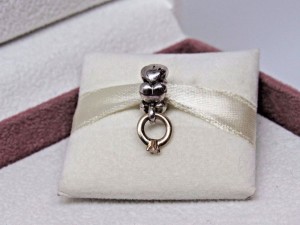 Pandora パンドラ チャーム ハート リング I Do Engagement Ring w/14Kt Diamond Charm 指輪
