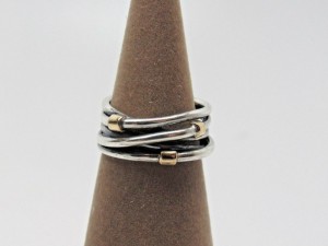 Pandora パンドラ リング Woven Rope Sterling Silver & 14 kt Gold Ring ロープ 指輪