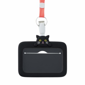 LIHIT LAB (リヒトラブ) SMART FIT PuniLabo IDカードホルダー クロネコ A7804-3 ホルダー ケース 首掛け 定期 入場券 黒猫 くろねこ