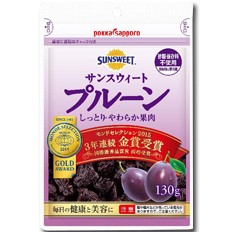 送料無料 ポッカサッポロ サンスウィートプルーン（チャック付）130g袋×2ケース（全40本）